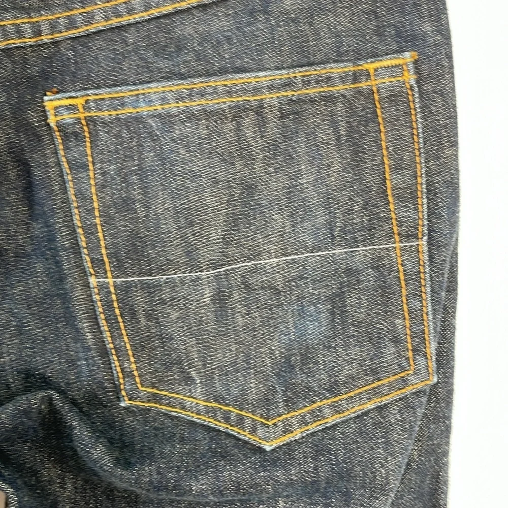 Gustin Mens Slim Fit Raw Denim Indigo Jeans Size 29 Made in USA Button Fly